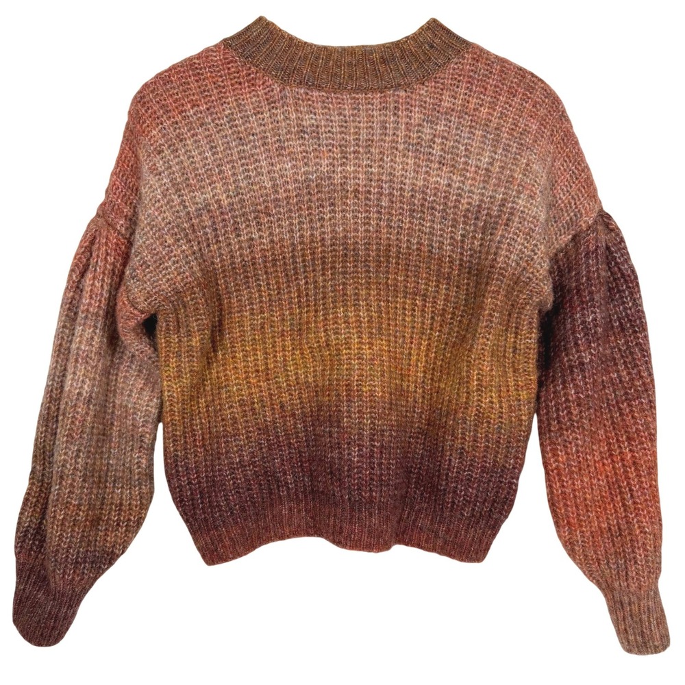 GB Girls Sweater XL Orange Ombre Puff Sleeve Wool Blend GG8663SWR